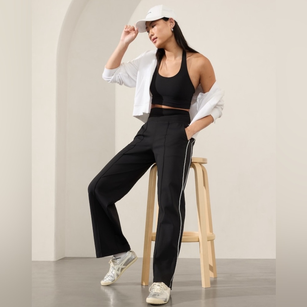 Athleta Black and White Wide Leg Pants